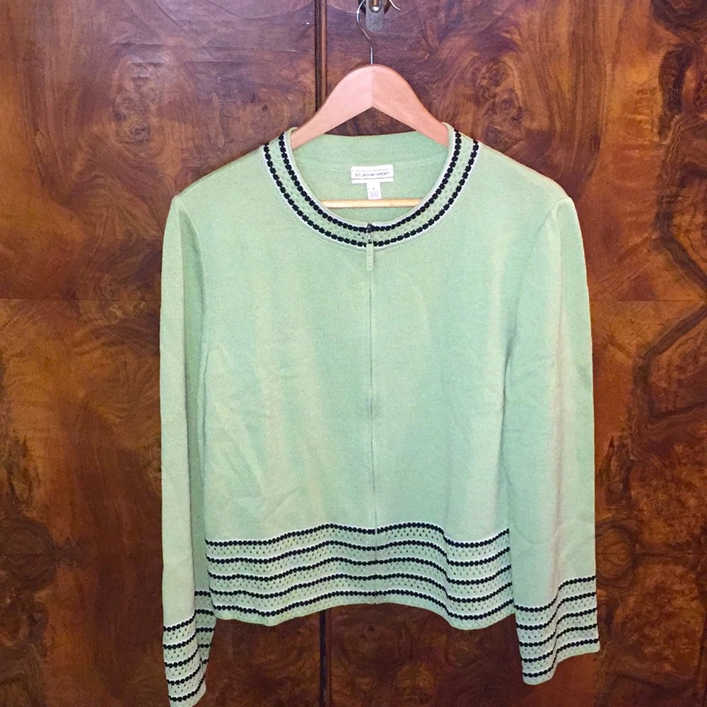 St. John Sport Size Large Full Zip Mint Green